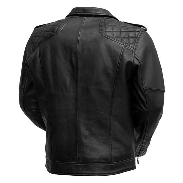 Gavin Men Black Real Sheepskin Leather Jacket By First MFG Co.