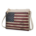 Madeline Printed Flag Vegan Leather Women Crossbody Handbag