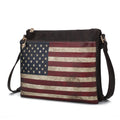 Madeline Printed Flag Vegan Leather Women Crossbody Handbag