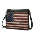 Madeline Printed Flag Vegan Leather Women Crossbody Handbag