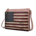 Madeline Printed Flag Vegan Leather Women Crossbody Handbag