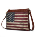 Madeline Printed Flag Vegan Leather Women Crossbody Handbag