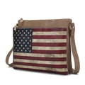 Madeline Printed Flag Vegan Leather Women Crossbody Handbag