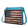 Madeline Printed Flag Vegan Leather Women Crossbody Handbag