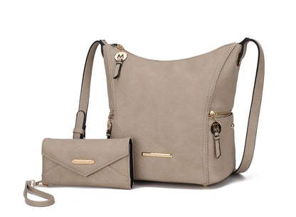 Lux Hobo Bag with Wallet Handbag Vegan Leather Women