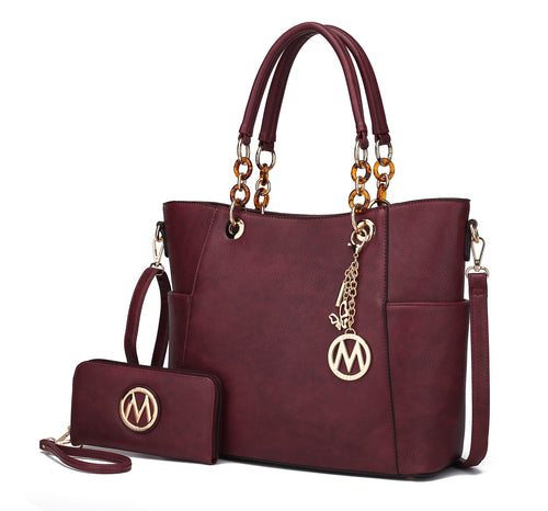 MKF Collection Bonita Tote Handbag & Wallet Set Vegan Leather by Mia K