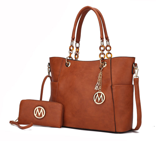 MKF Collection Bonita Tote Handbag & Wallet Set Vegan Leather by Mia K