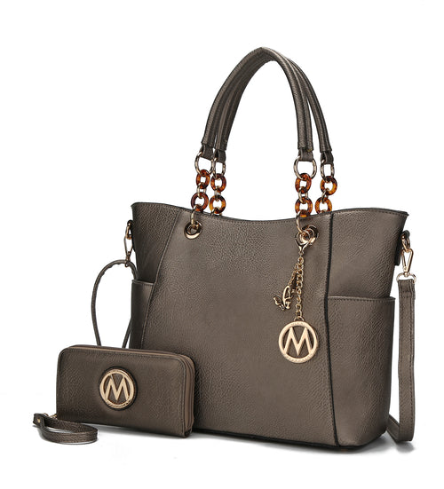 MKF Collection Bonita Tote Handbag & Wallet Set Vegan Leather by Mia K