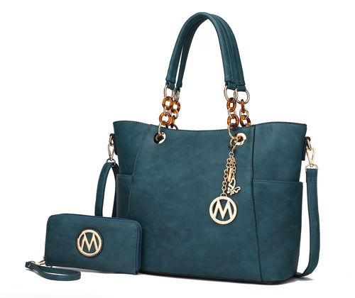 MKF Collection Bonita Tote Handbag & Wallet Set Vegan Leather by Mia K