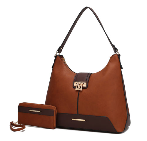 Graciela Hobo Handbag Color-Block Vegan Leather Women