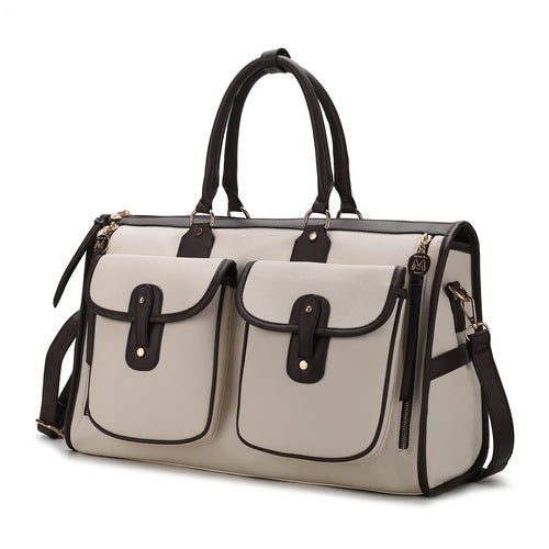 Genevieve Duffle Handbag Color Block Vegan Leather Women