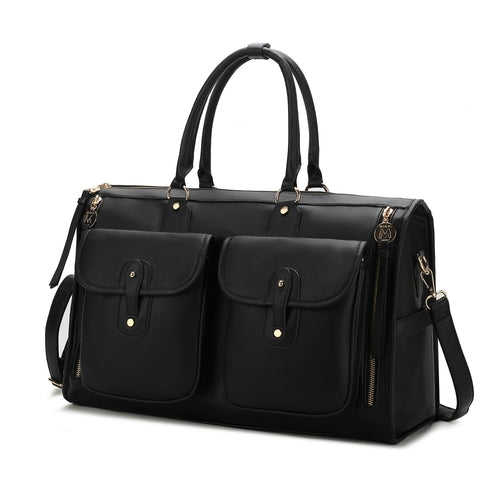 Genevieve Duffle Handbag Color Block Vegan Leather Women