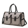 Genevieve Duffle Handbag Color Block Vegan Leather Women