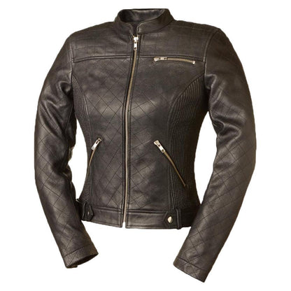 Merlin Diamond  Women's Genuine Cowhide Motorcycle Leather Jacket