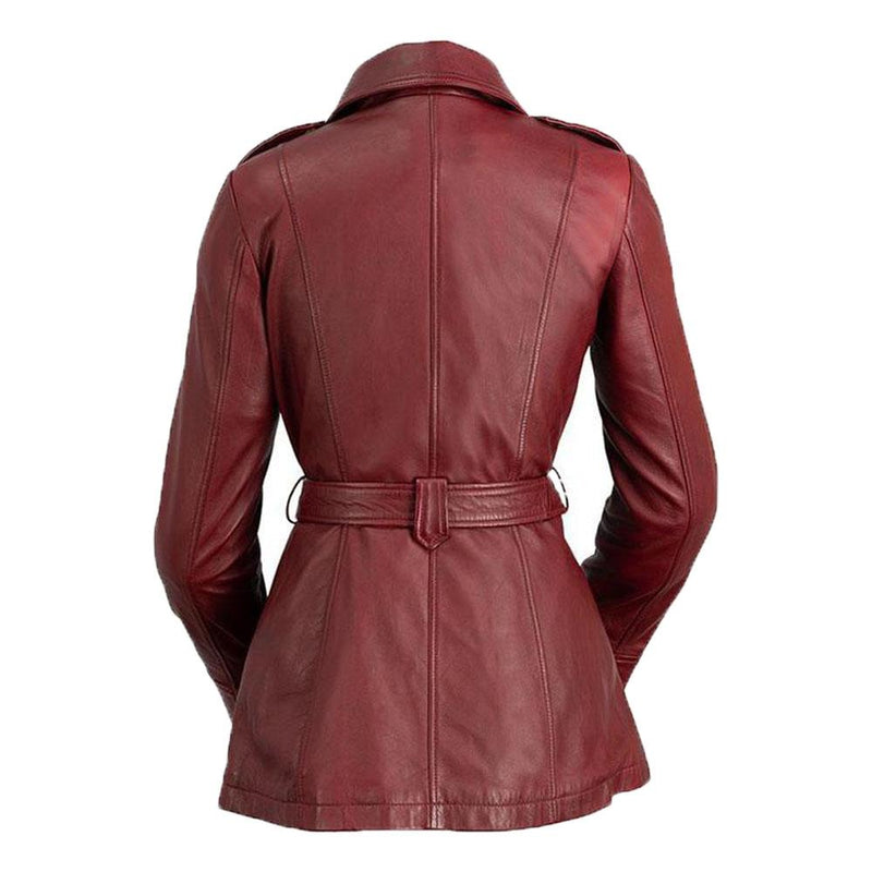 Monica Real Sheepskin Ladies Long Leather Jacket