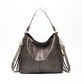 Large vegan leather hobo handbag for women with detachable long strap