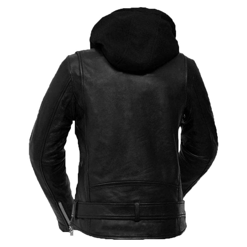 Oxford Sheep Skin Leather Women's Black Motorcycle Jacket