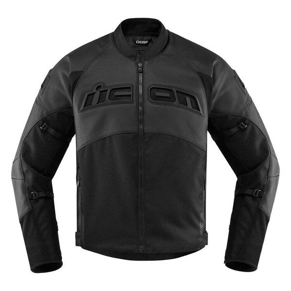 Icon Contra 2 Sports Motorcycle Perforated Leather Jacket Mens