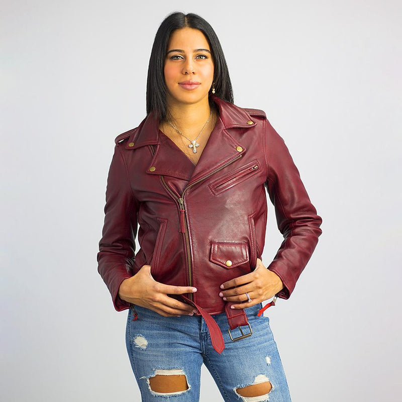 Whet Blu Rockstar Genuine Sheepskin Women Leather Jacket Slim Fit