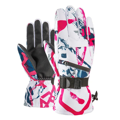 Winter Snowboard Ski Gloves PU Leather Non-slip Touch Screen