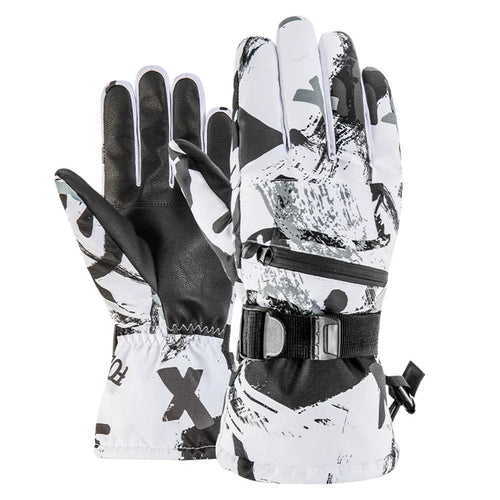 Winter Snowboard Ski Gloves PU Leather Non-slip Touch Screen