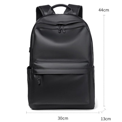 Backpack For Men PU Leather High Quality Business Travel Bag Solid