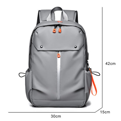 Men's USB Charging Waterproof PU Leather Backpack