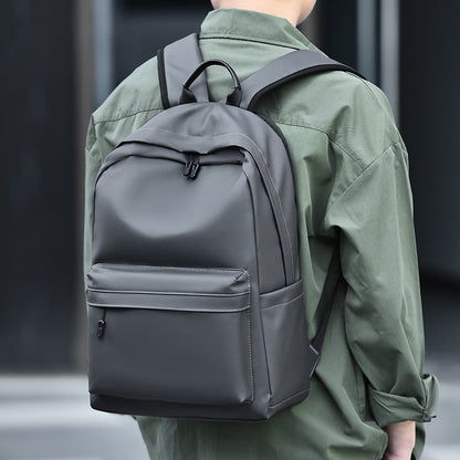 Backpack For Men PU Leather High Quality Business Travel Bag Solid