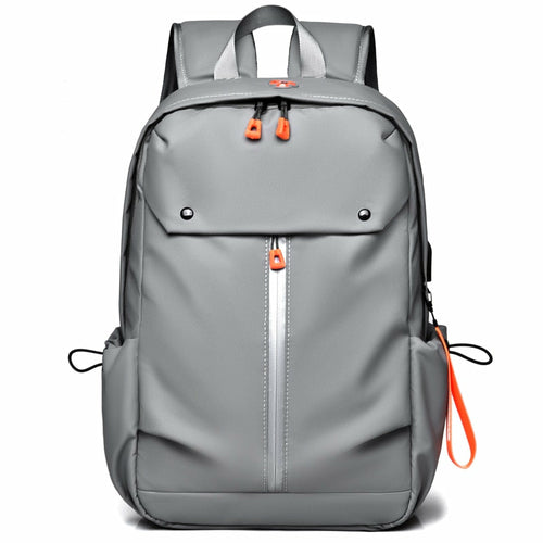 Men's USB Charging Waterproof PU Leather Backpack