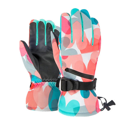 Winter Snowboard Ski Gloves PU Leather Non-slip Touch Screen