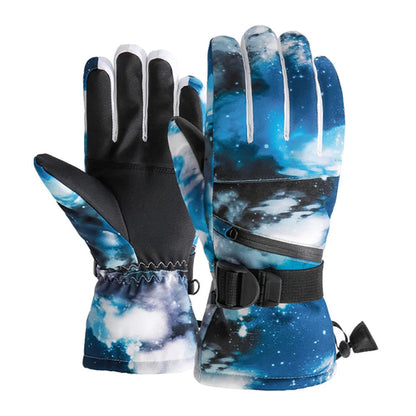 Winter Snowboard Ski Gloves PU Leather Non-slip Touch Screen
