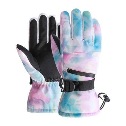 Winter Snowboard Ski Gloves PU Leather Non-slip Touch Screen