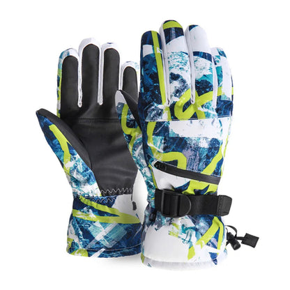 Winter Snowboard Ski Gloves PU Leather Non-slip Touch Screen