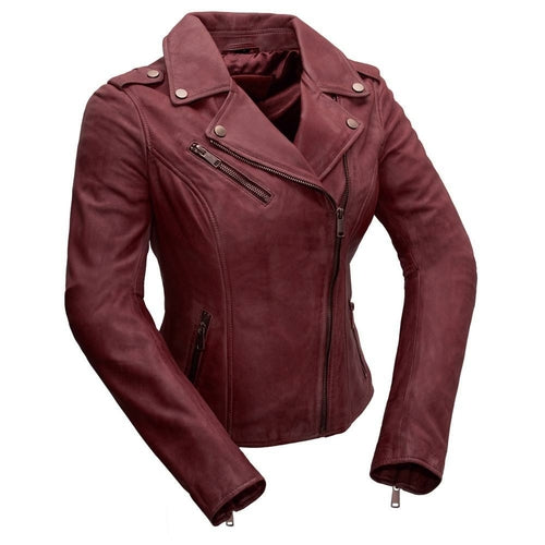 Harper Women's Genuine Lambskin Motorcycle Leather Jacket By Whet Blu