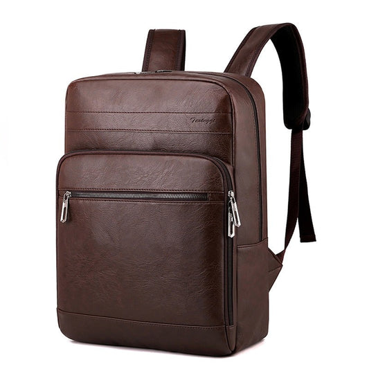 Multifunctional Men's High-quality PU Leather Laptop Backpack