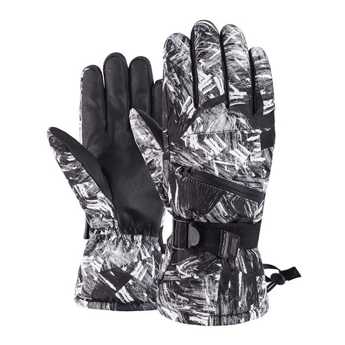 Winter Snowboard Ski Gloves PU Leather Non-slip Touch Screen