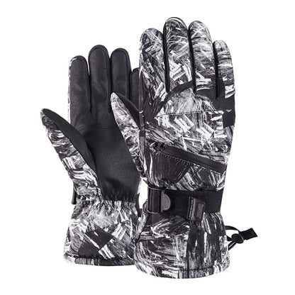 Winter Snowboard Ski Gloves PU Leather Non-slip Touch Screen