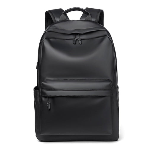 Backpack For Men PU Leather High Quality Business Travel Bag Solid