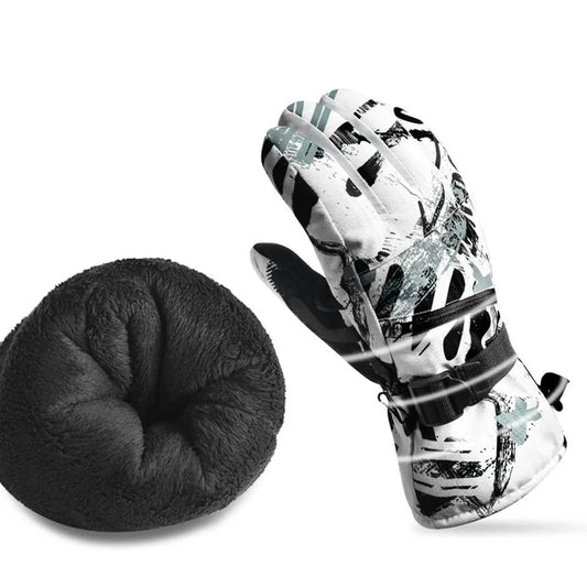 Winter Snowboard Ski Gloves PU Leather Non-slip Touch Screen