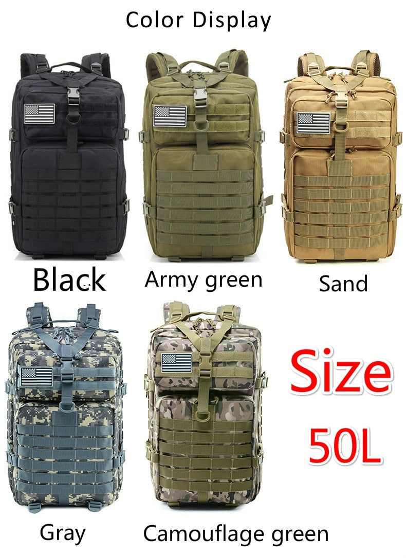 30L/50L 1000D Nylon Waterproof Backpack Outdoor Military Rucksacks