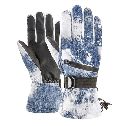 Winter Snowboard Ski Gloves PU Leather Non-slip Touch Screen