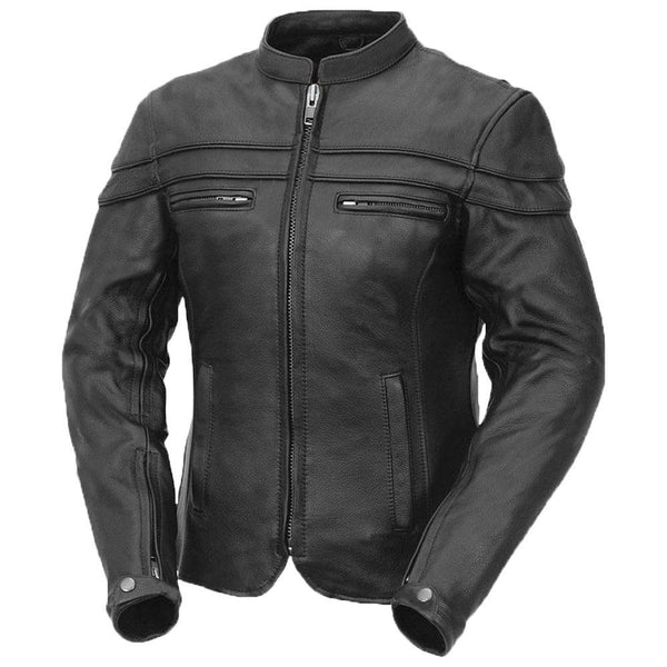 Spada Cowhide Leather Women's Black Motorcycle Jacket