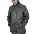 Traper Warm Mens Black Long Leather Motorcycle Jacket