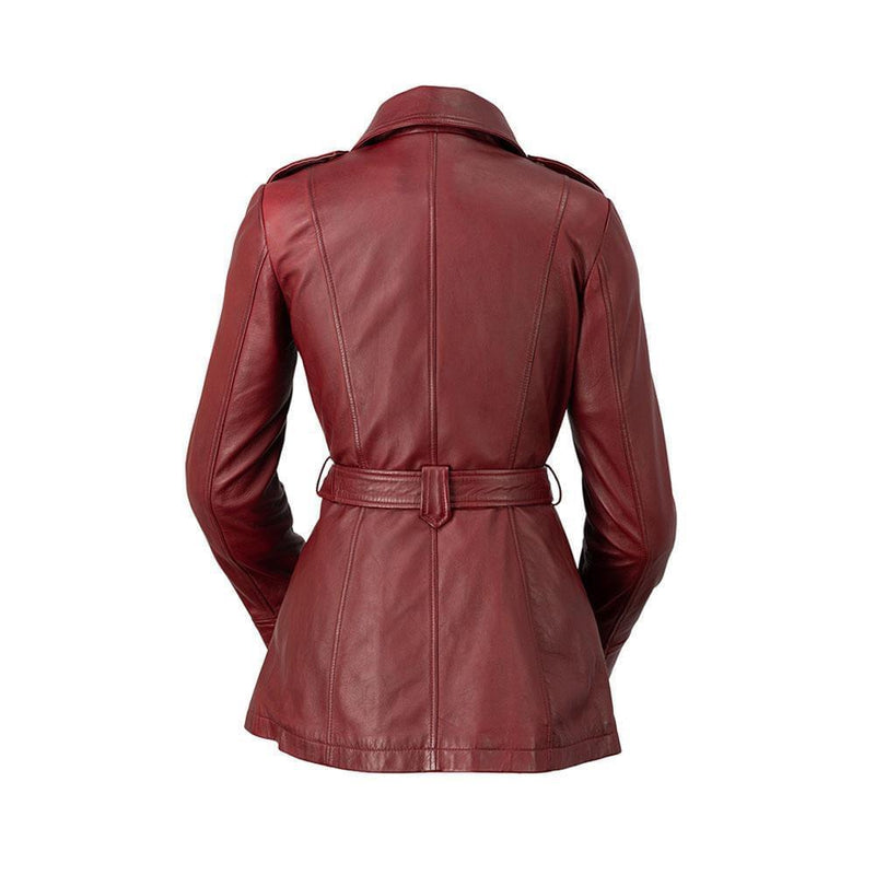 Monica Real Sheepskin Ladies Long Leather Jacket