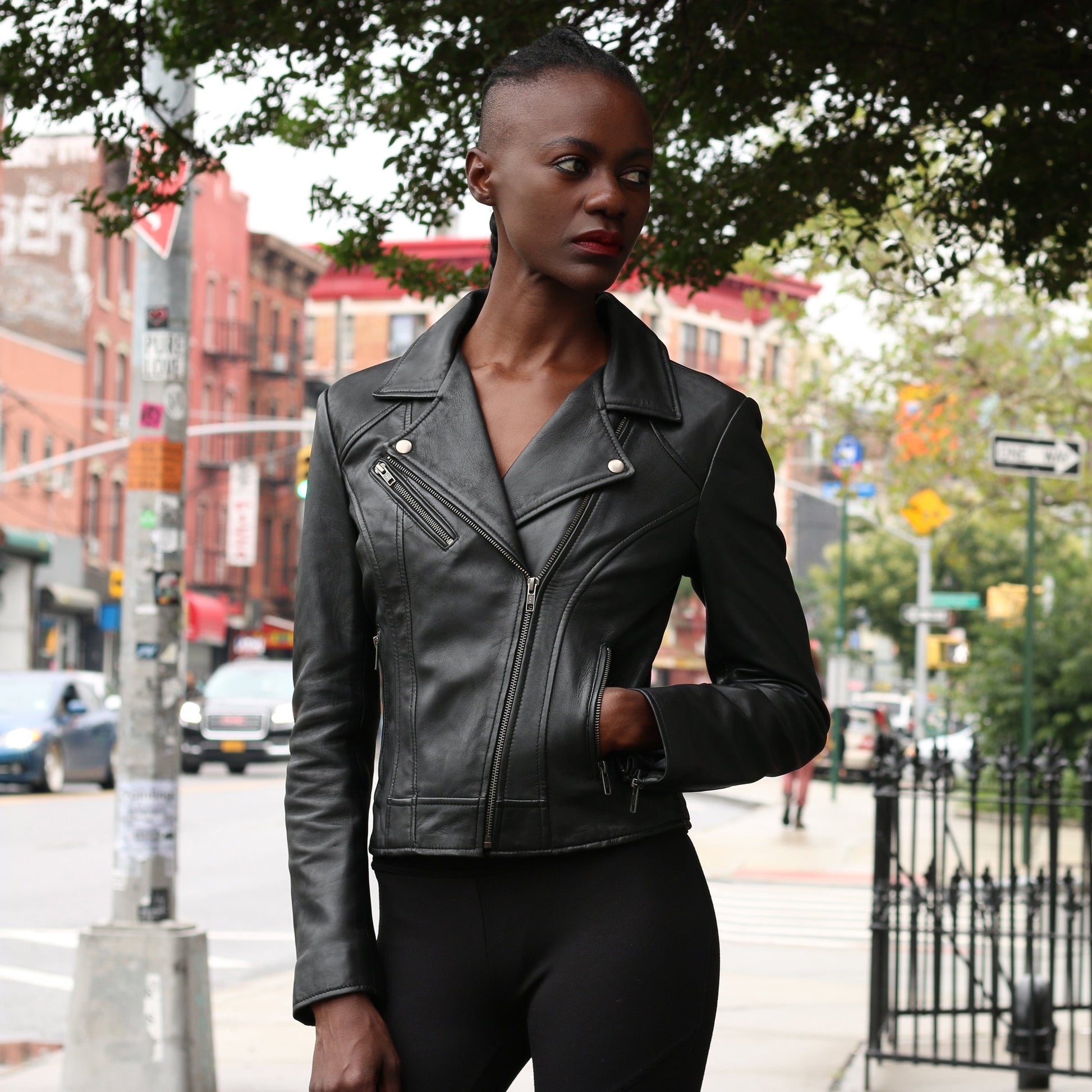 Betsy Real Sheepskin Womens Leather Jacket By Whet Blu NYC