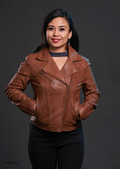Betsy Real Sheepskin Womens Leather Jacket By Whet Blu NYC