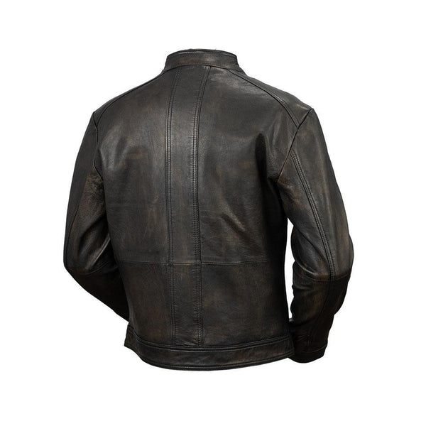 Cruiser Genuine Sheepskin Mens Leather Scooter Jacket By First MFG Co. 