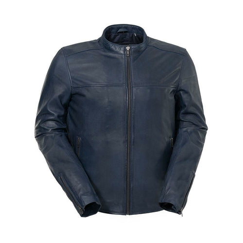 Whet Blu Balor Mens Midnight Blue Real Sheepskin Leather Jacket