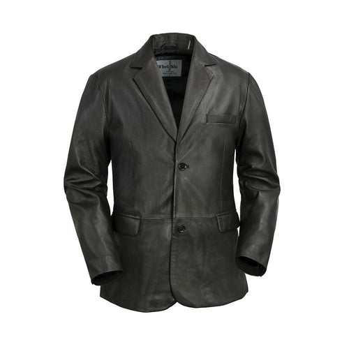 First MFG Co. Esquire Black Genuine Sheepskin Leather Jackets For Men