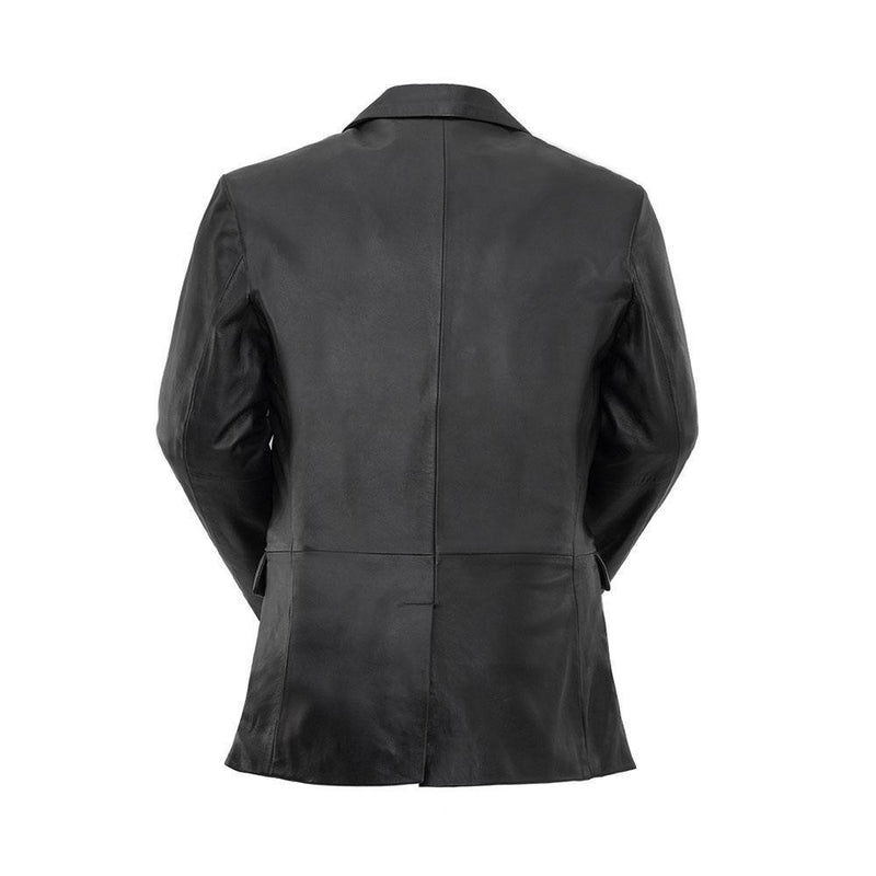 First MFG Co. Esquire Black Genuine Sheepskin Leather Jackets For Men